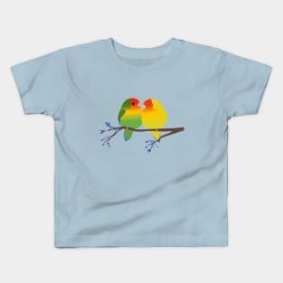 Two cute egg shaped peach faced lovebirds Kids T-Shirt